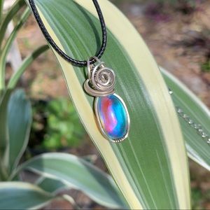 Sterling Silver Aura Quartz Necklace